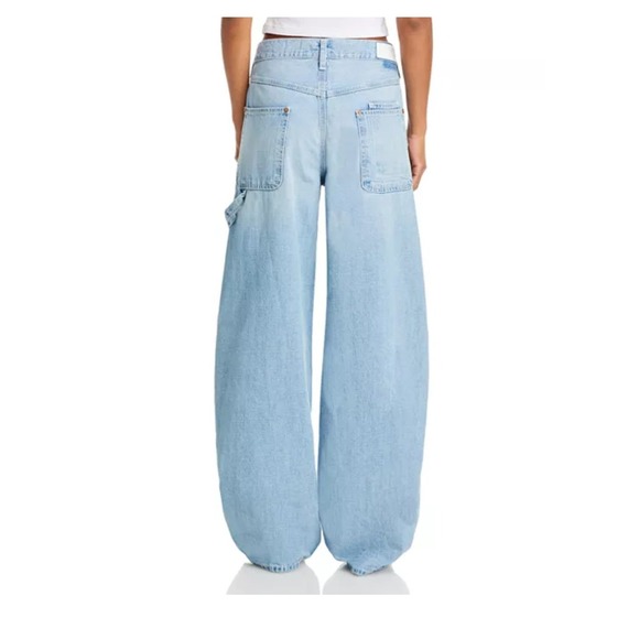 RE/DONE Painter Jean Women 24 Light Wash Excellent Wide Leg Carpenter Utility - Picture 3 of 12